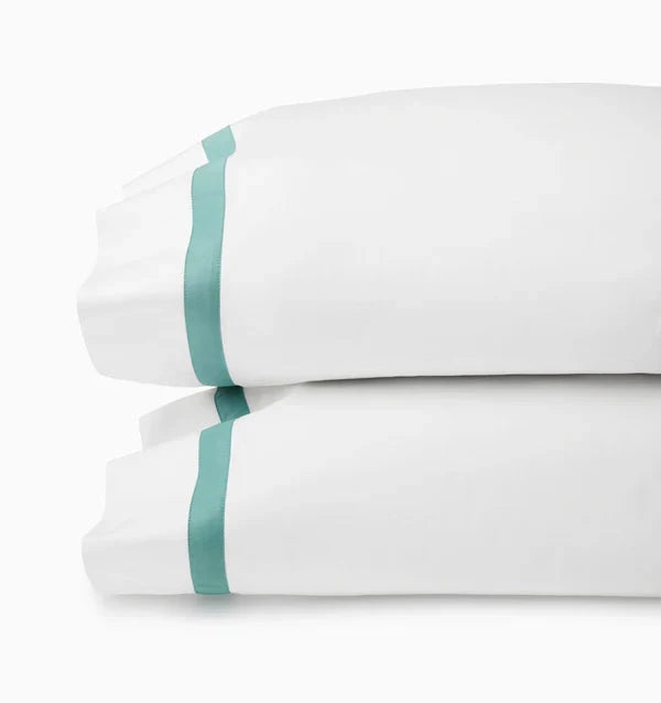 Estate King Pillowcases-Pair Bedding Style Sferra Aqua 