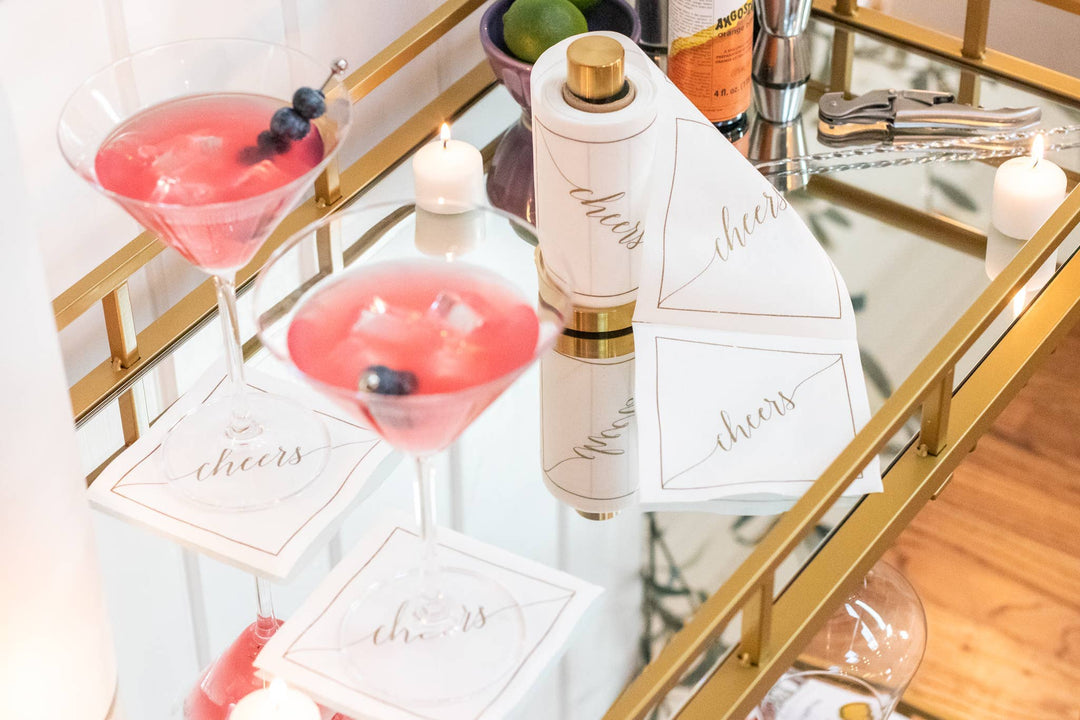 Exclusive Cocktail Napkin Stand in Gold Table Theory (Formerly Toasting with Tara) 
