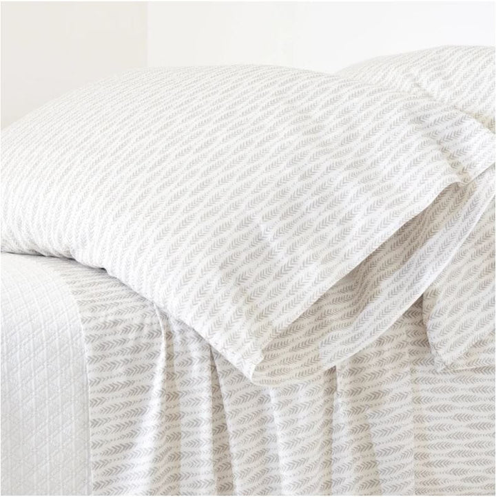 Feather Ogee Sheet Set Bedding Pine Cone Hill Dove Grey Twin 