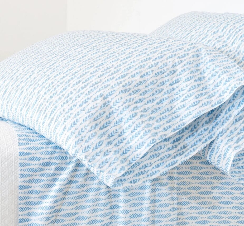 Feather Ogee Sheet Set Bedding Pine Cone Hill French Blue Twin 