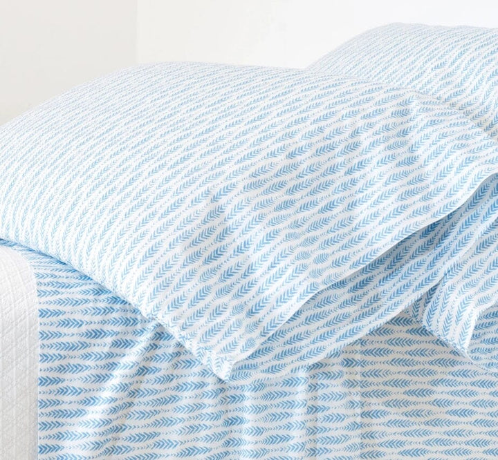 Feather Ogee Sheet Set Bedding Pine Cone Hill French Blue Twin 