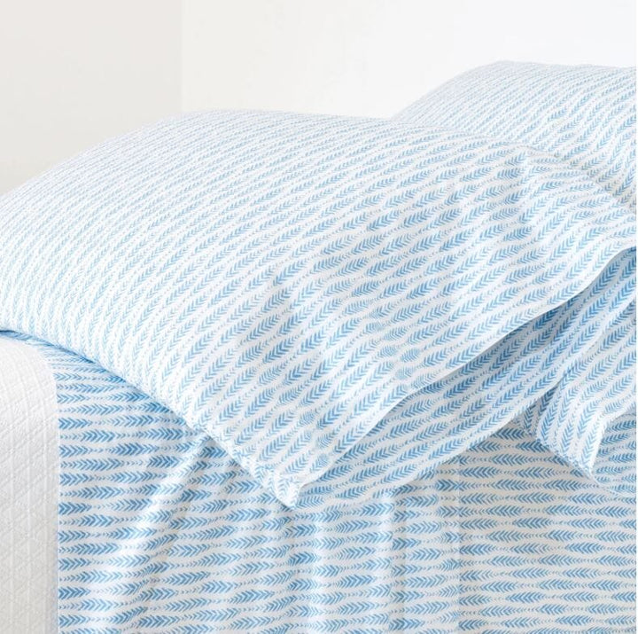 Feather Ogee Sheet Set Bedding Pine Cone Hill French Blue Twin 