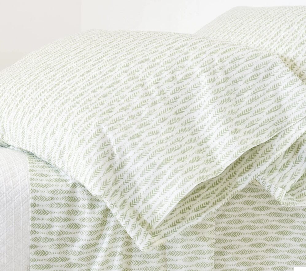 Feather Ogee Sheet Set Bedding Pine Cone Hill Sage Twin 