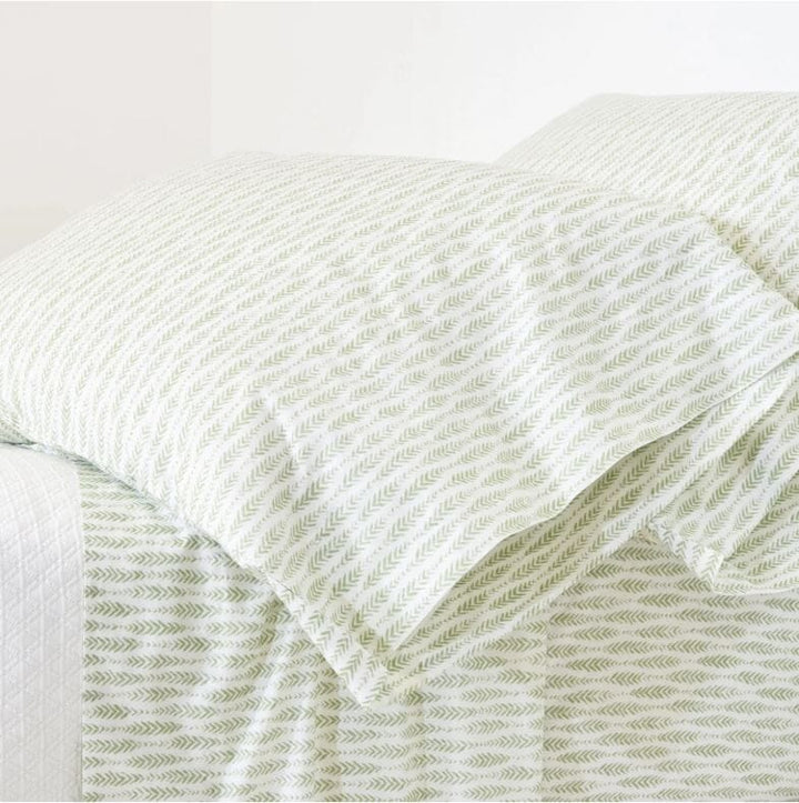 Feather Ogee Sheet Set Bedding Pine Cone Hill Sage Twin 