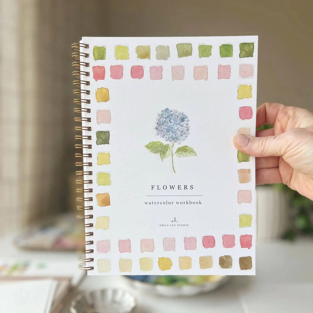 Flowers watercolor workbook emily lex studio 