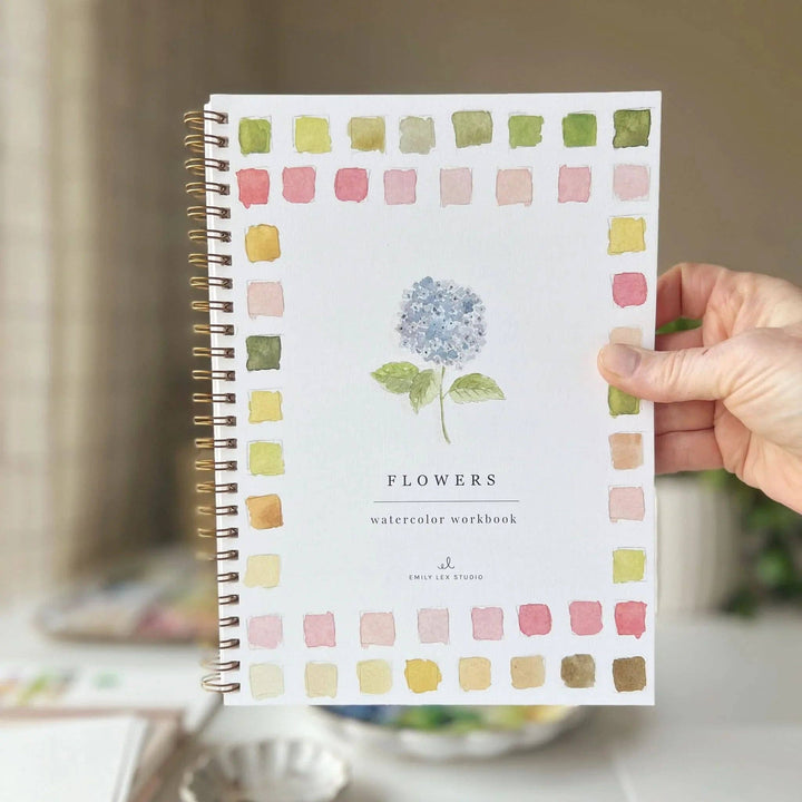 Flowers watercolor workbook emily lex studio 