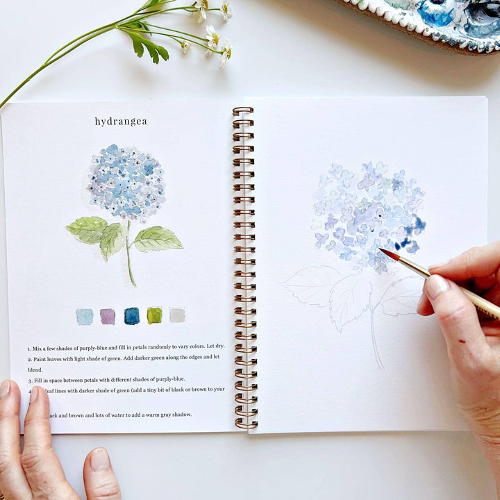 Flowers watercolor workbook emily lex studio 