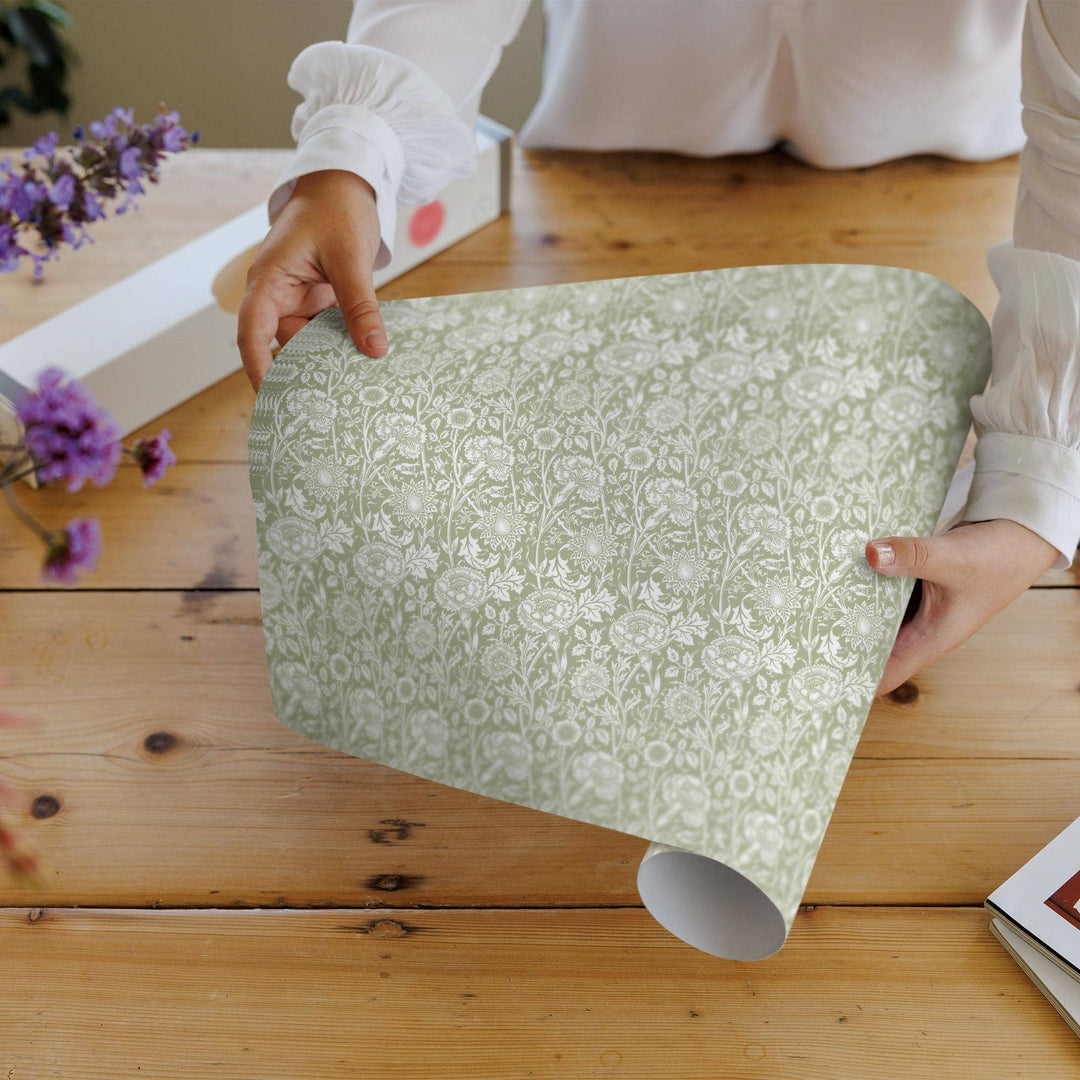 FRESH LINEN SCENTED Drawer Liners in SAGE GREEN William Morris Design The Master Herbalist 
