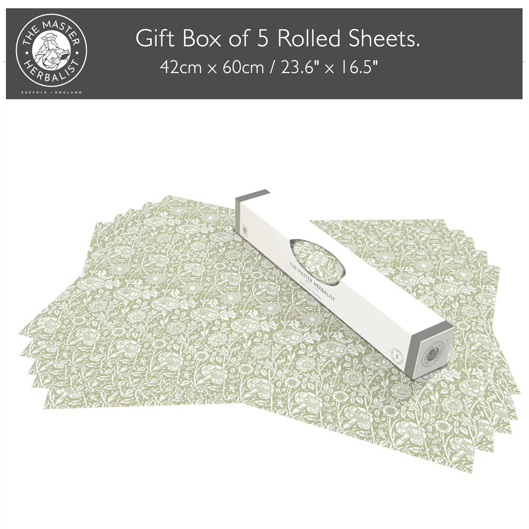 FRESH LINEN SCENTED Drawer Liners in SAGE GREEN William Morris Design The Master Herbalist 