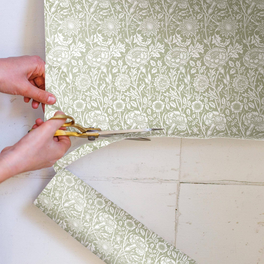 FRESH LINEN SCENTED Drawer Liners in SAGE GREEN William Morris Design The Master Herbalist 