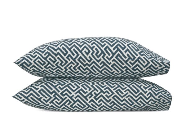 Gabriel Pillowcase- Pair Bedding Style Matouk Indigo Standard 