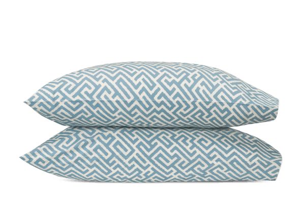 Gabriel Pillowcase- Pair Bedding Style Matouk Stony Blue Standard 