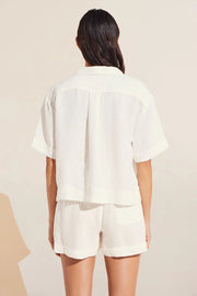 Garment Dyed Linen Short Set Ivory Sleepwear & Loungewear Eberjey 