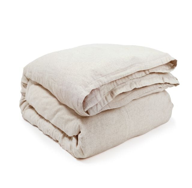 Georgie Bamboo Linen Duvet Cover Bedding - Duvet Covers Pom Pom at Home Natural Full/Queen 