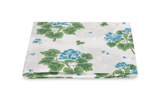 Geranium Fitted Sheet Bedding Style Matouk Blue Queen 