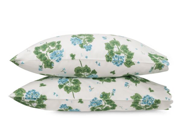 Geranium Pillowcase- Pair Bedding Style Matouk Blue Standard 