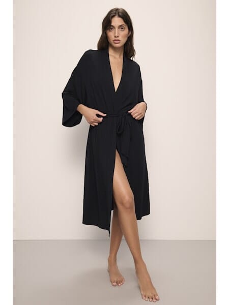 Gisele Long Robe Sleepwear Eberjey Small Black 