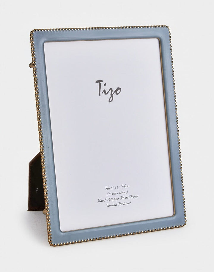 Gold Beaded Enamel Frame Gifts Tizo Baby Blue 4x6 
