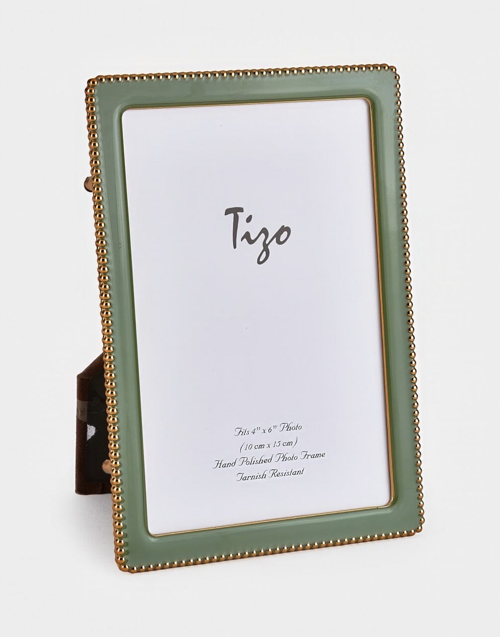 Gold Beaded Enamel Frame Gifts Tizo Green 4x6 