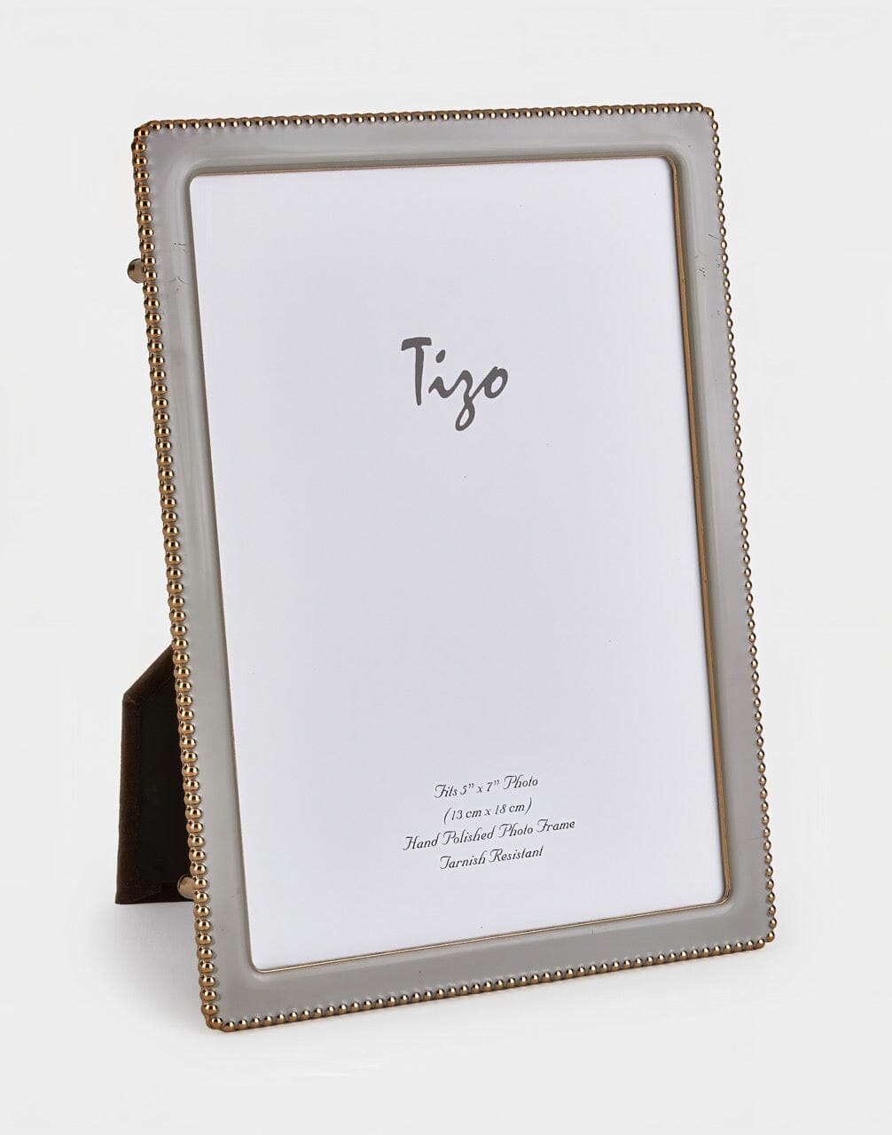 Gold Beaded Enamel Frame Gifts Tizo Taupe 4x6 