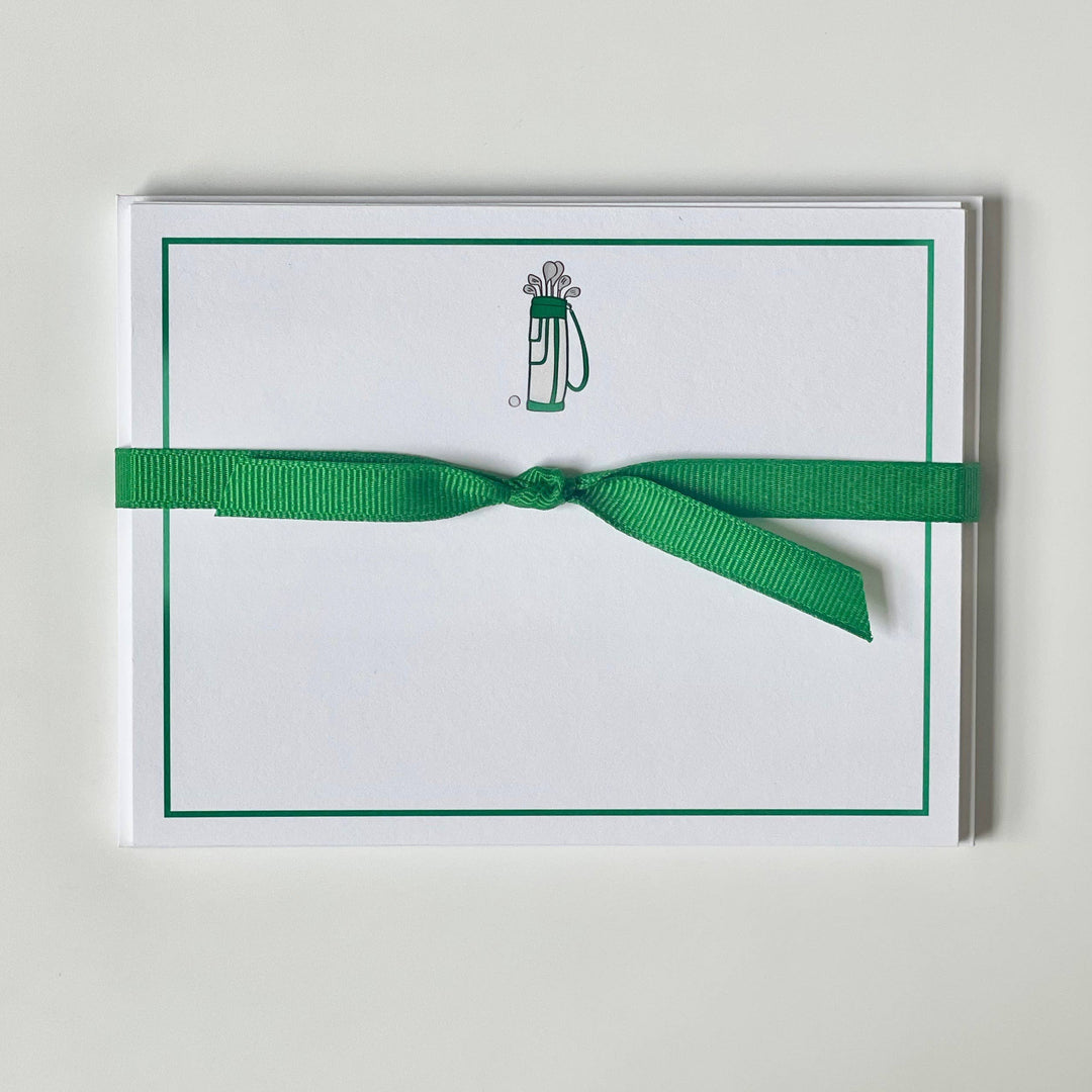 Golf Bag, Green - Flat Note Cards Georgetown Paperie 