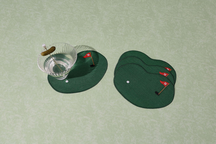 Golf Linen Cocktail Napkins - Set of 4 House of Gleason 