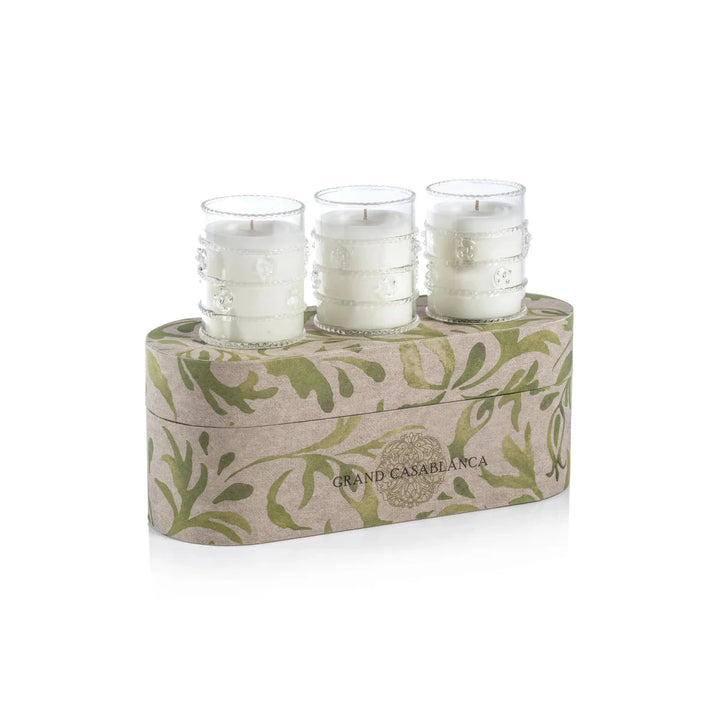 Grand Casablanca Candle - Water Lotus Home Fragrance Zodax Trio 