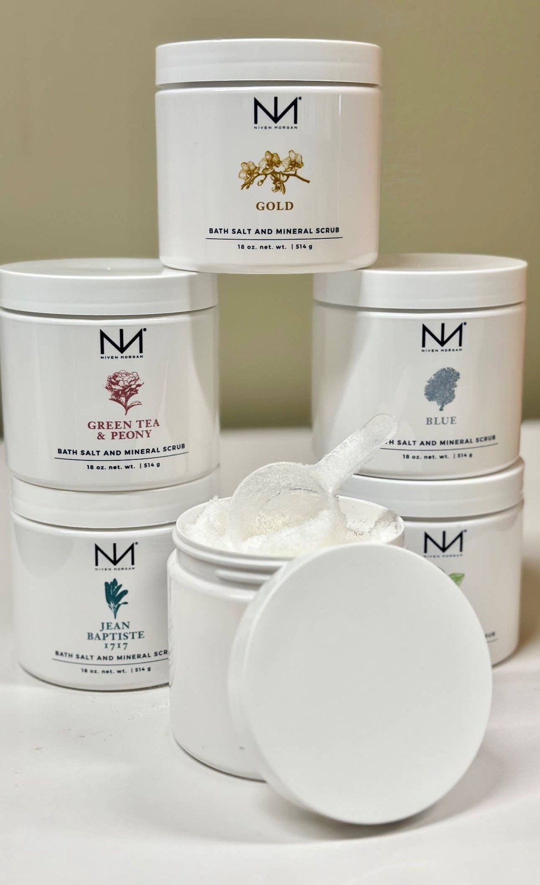 GREEN TEA & PEONY - Bath Salts NIVEN MORGAN 