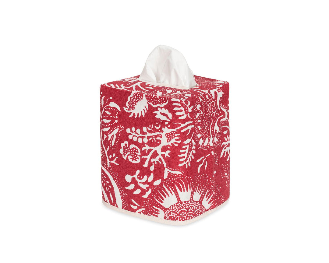 Grenada Tissue Box Cover Bath Accessories Matouk Scarlet 