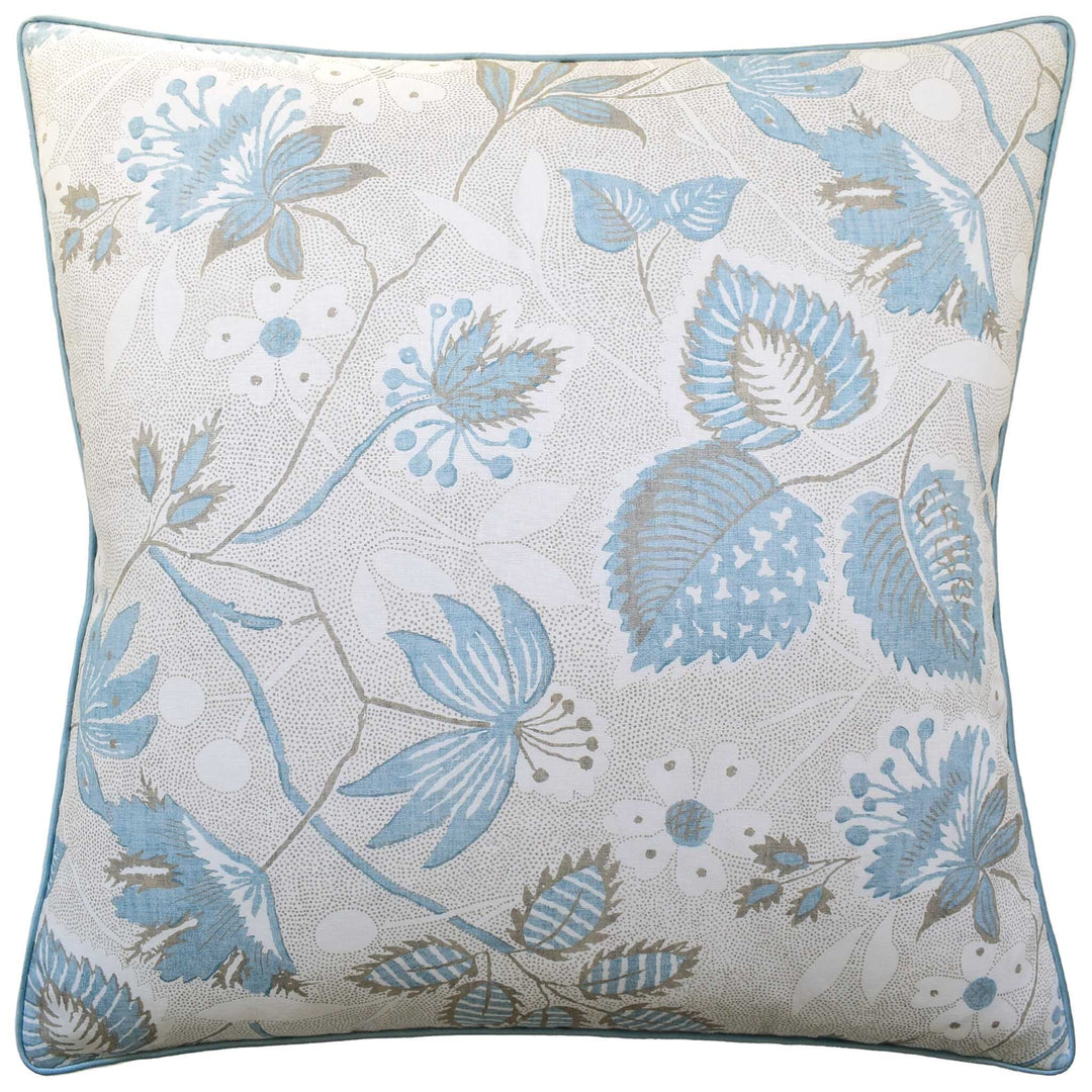 Indienne Hazel Spa Blue Pillow 22" Decorative Pillow Ryan Studio 