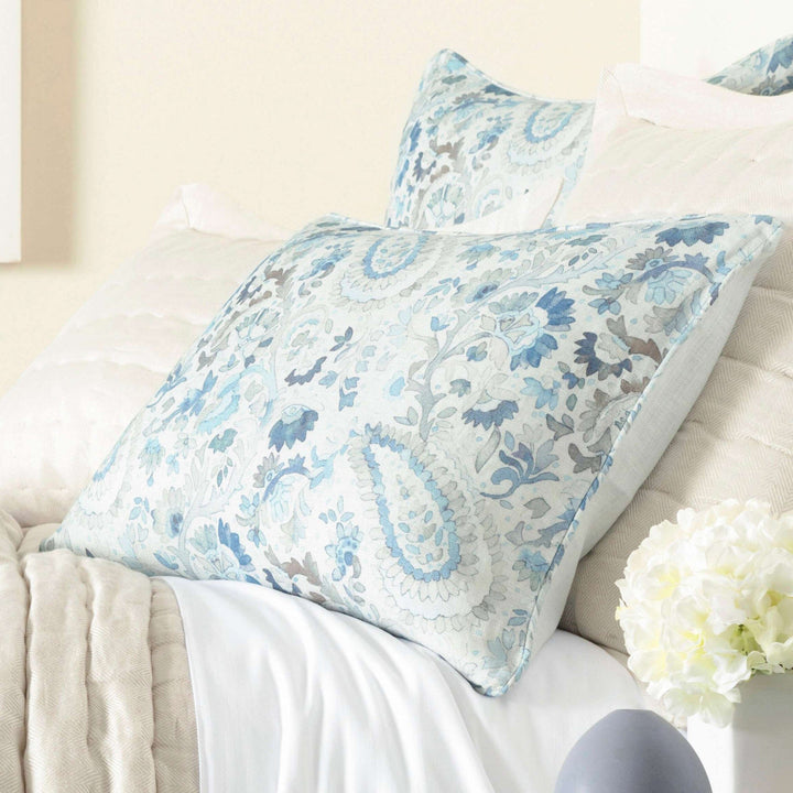Ines Linen Euro Sham Bedding Style Pine Cone Hill Blue 