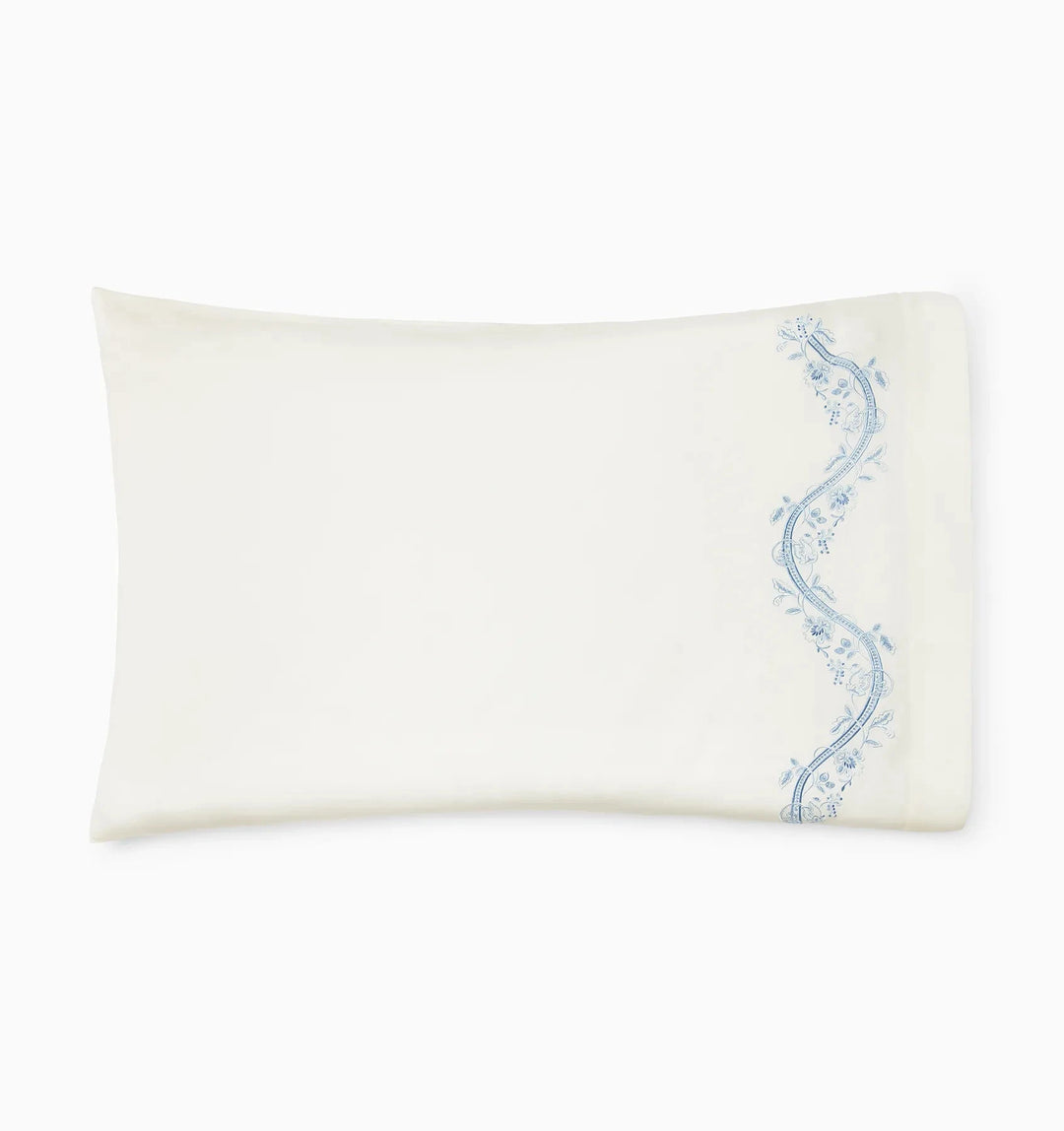 Isabella Pillowcase - pair Bedding Style Sferra Ivory/Sea Standard 