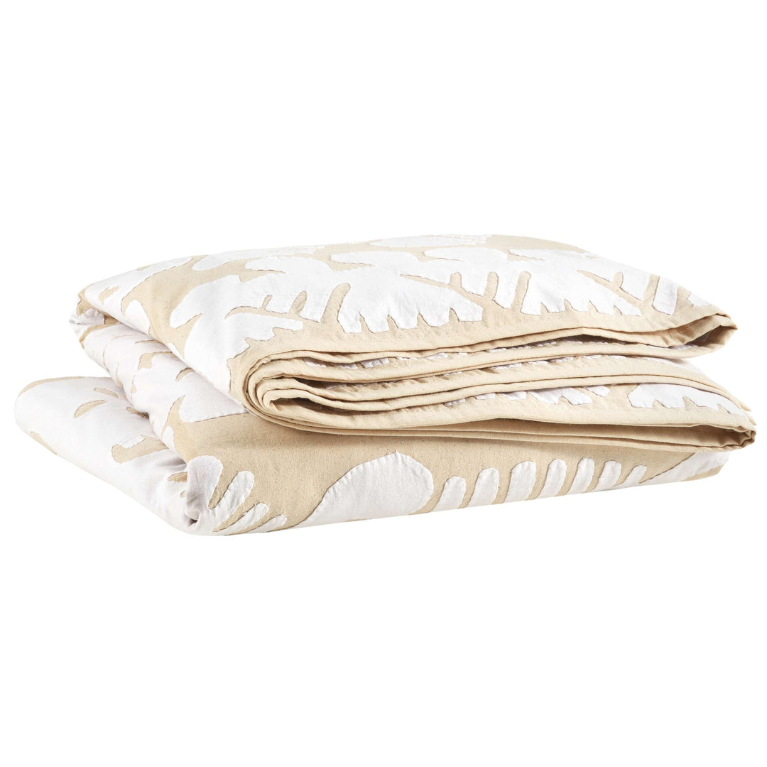Knight Wood Cutwork Full/Queen Coverlet Bedding Pine Cone Hill Natural