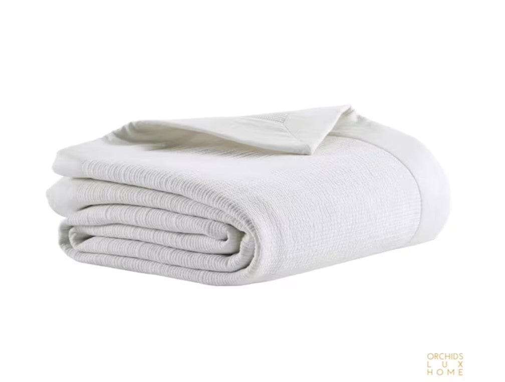 Laela Cotton Coverlet Bedding Style Orchids Lux Home White Queen 