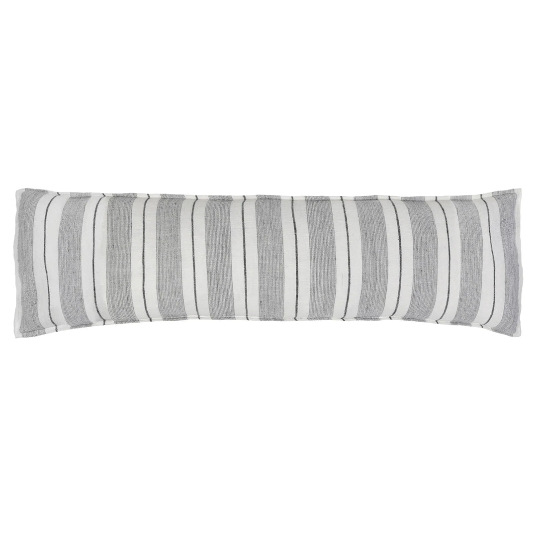 Laguna Pillows Bedding Style Pom Pom at Home Grey Charcoal Body Pillow w/ Insert 18x60 