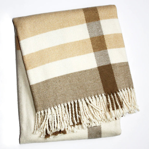 Large Plaid Blanket Blankets Apparel Solutions/A Soft Idea Cream/Beige 