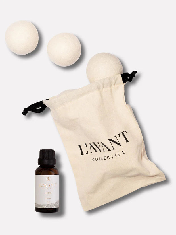 Laundry Oil 1 oz. and 3 Dryer Balls Fresh Linen Fine Cleaning Products L'avant Collection 