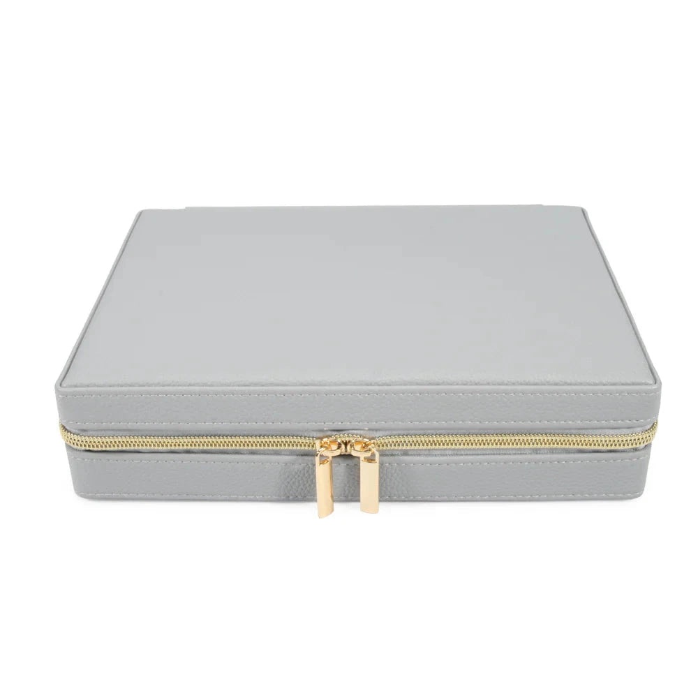 Leah Large Travel Jewelry Case Brouk and Co. Light Grey 