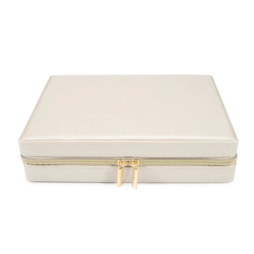 Leah Large Travel Jewelry Case Brouk and Co. Pearl White 