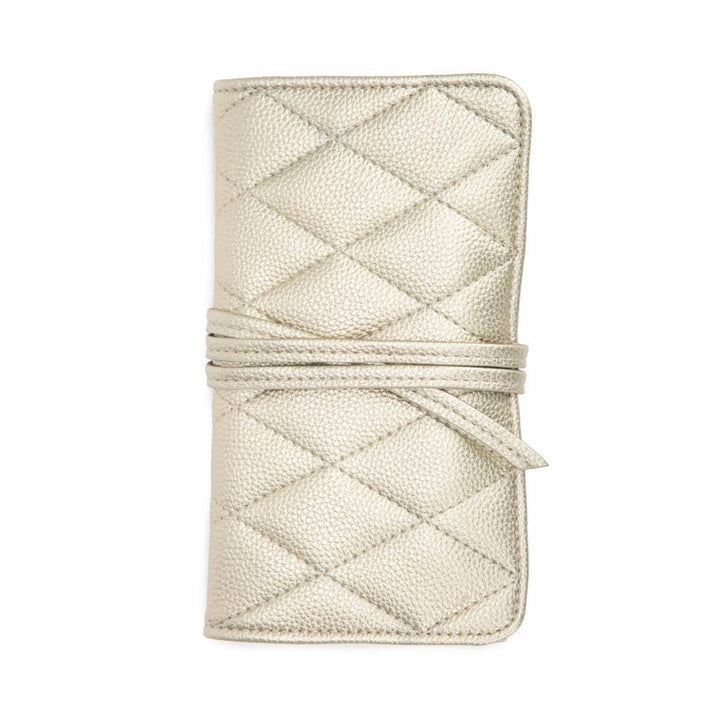 Leah Quilted Jewelry Roll Brouk and Co. Gold 