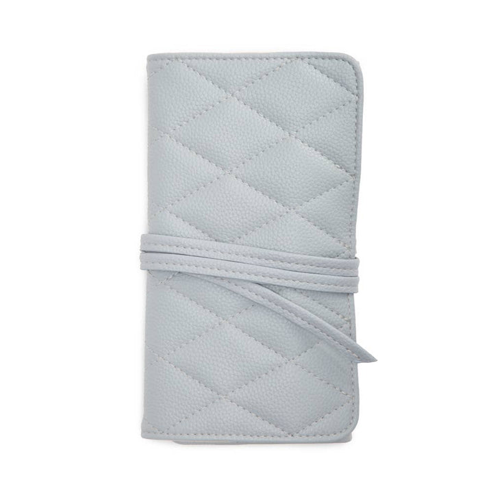 Leah Quilted Jewelry Roll Brouk and Co. Light Grey 