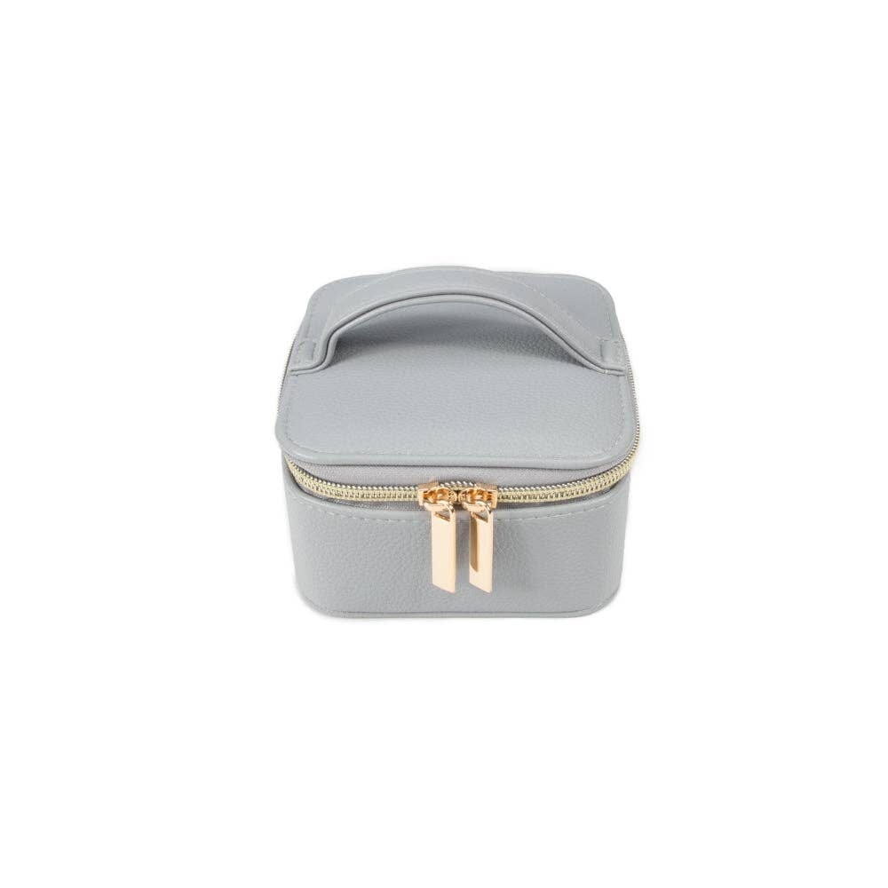 Leah Travel Jewelry Case with Pouch Brouk and Co. Light Grey-3514 