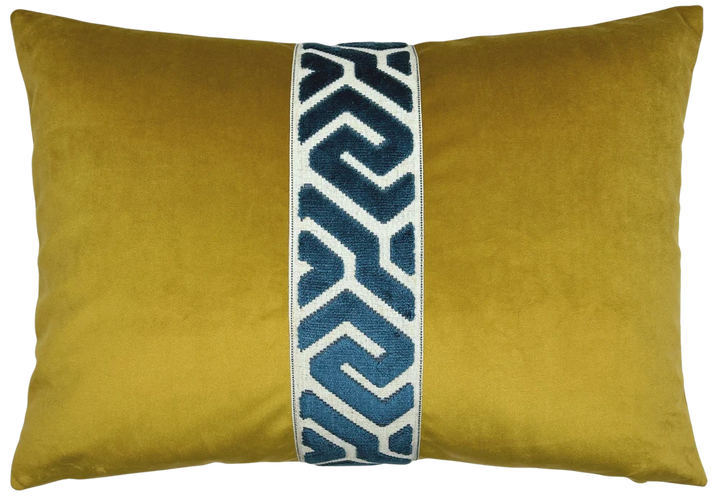 Lennon Pillow 14x20 Decorative Pillow Piper-Collection Admiral/Brass 