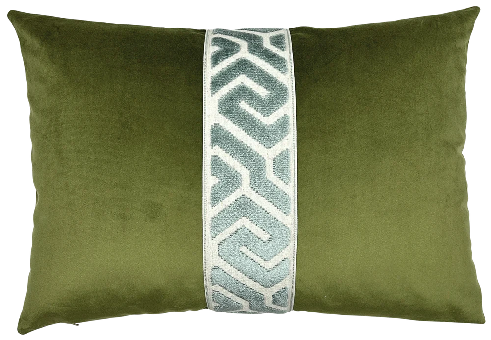 Lennon Pillow 14x20 Decorative Pillow Piper-Collection Aquamarine/Avocado 