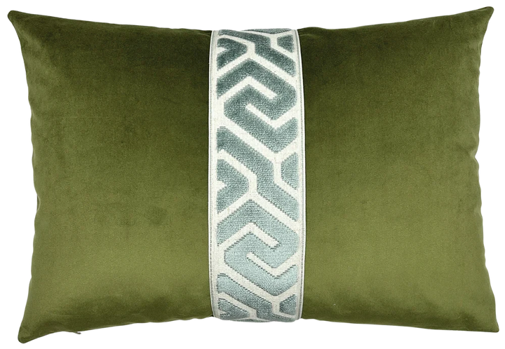 Lennon Pillow 14x20 Decorative Pillow Piper-Collection Aquamarine/Avocado 