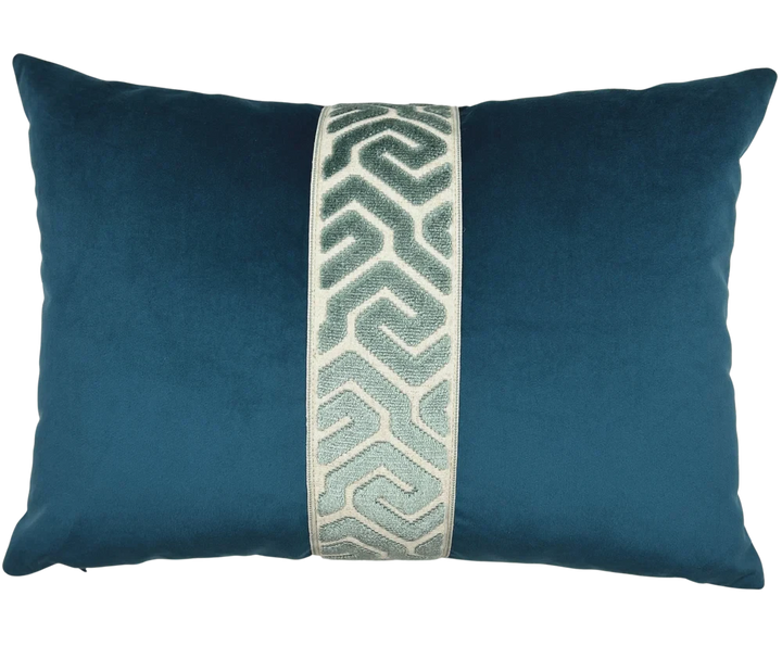 Lennon Pillow 14x20 Decorative Pillow Piper-Collection Aquamarine/Petrol 