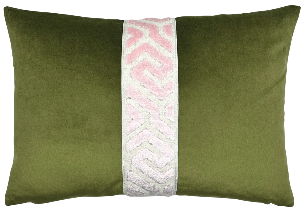 Lennon Pillow 14x20 Decorative Pillow Piper-Collection Blush/Avocado 
