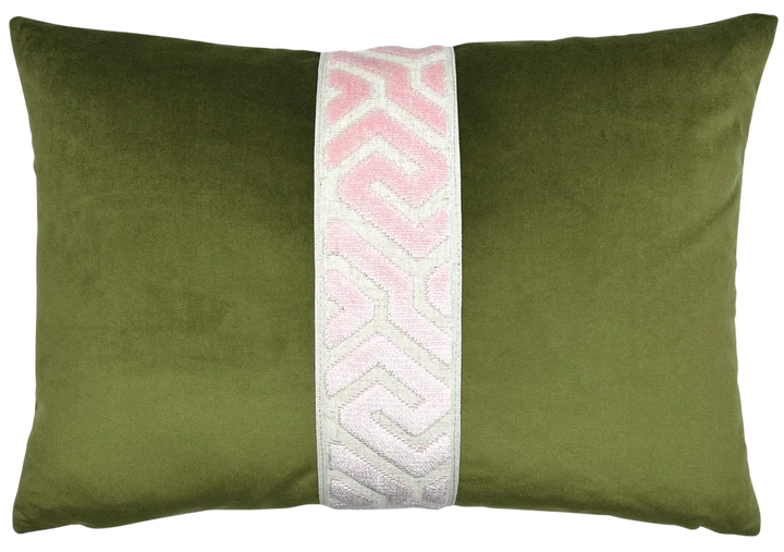 Lennon Pillow 14x20 Decorative Pillow Piper-Collection Blush/Avocado 