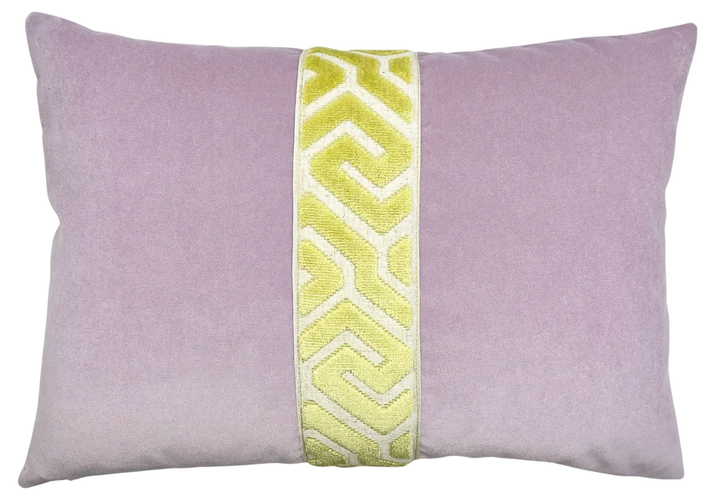 Lennon Pillow 14x20 Decorative Pillow Piper-Collection Celery/Wisteria 
