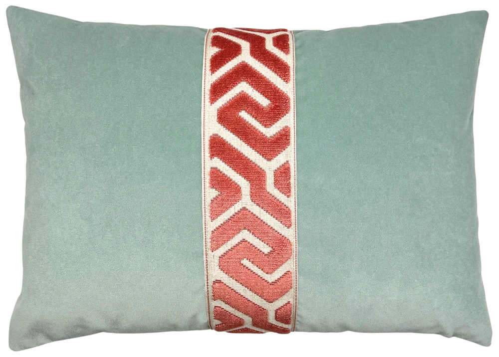 Lennon Pillow 14x20 Decorative Pillow Piper-Collection Watermelon/Shale 